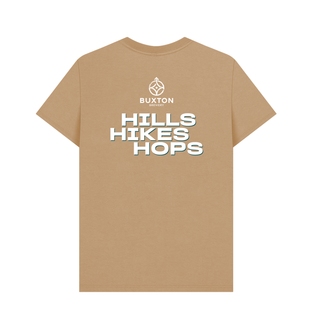 Hills Hikes Hops Back Print – T-Shirt product shot