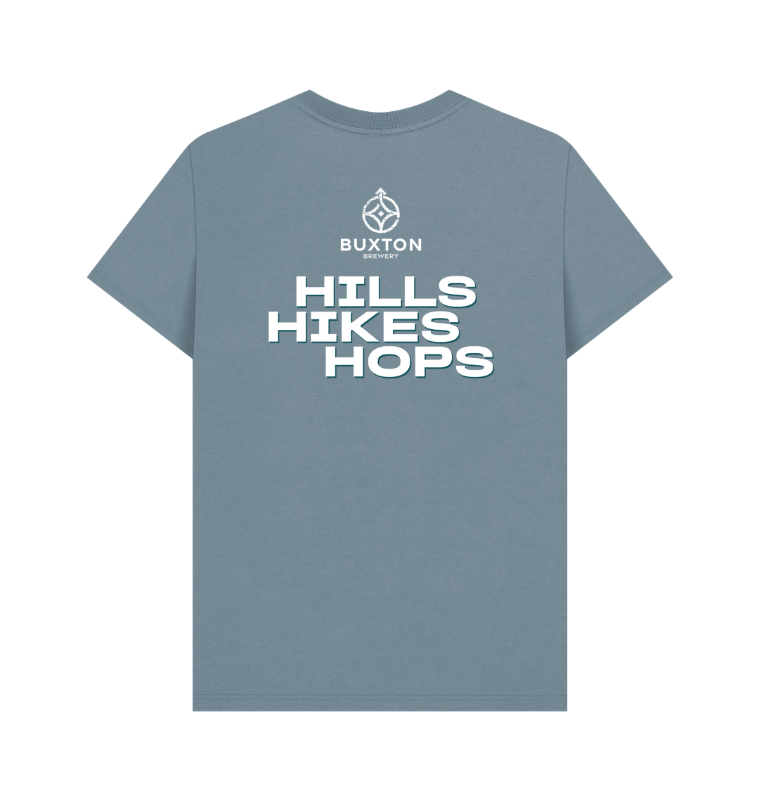 Hills Hikes Hops Back Print – T-Shirt product shot